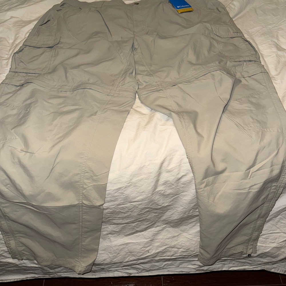 Columbia Tan Cargo Pants Relaxed Fit Cotton Blend Insect Blockers